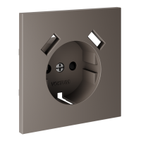 Накладка для розетки с заземлением и защитными шторками, с USB A+A, S70 (капучино)