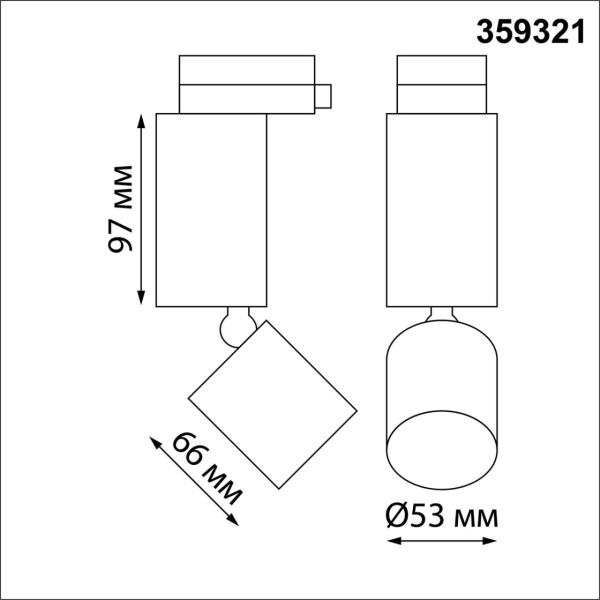 359321 PORT NT24 280 черный Светильник трековый однофазный трехжильный IP20 LED 10W 85-265V 3000K 1100Лм TUBO