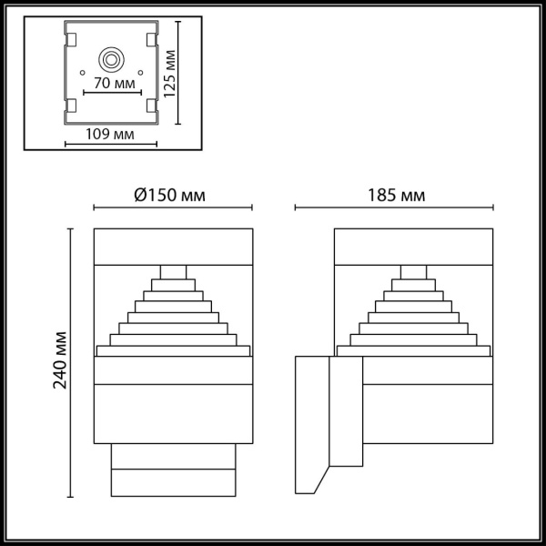 7140/20WL NATURE ODL25 669 светильник черный/металл IP54 LED 20W 652Лм 245° 3000K 85-265V HULK