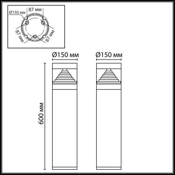7140/20GL NATURE ODL25 669 светильник черный/металл IP65 LED 20W 672Лм 150° 3000K 85-265V HULK