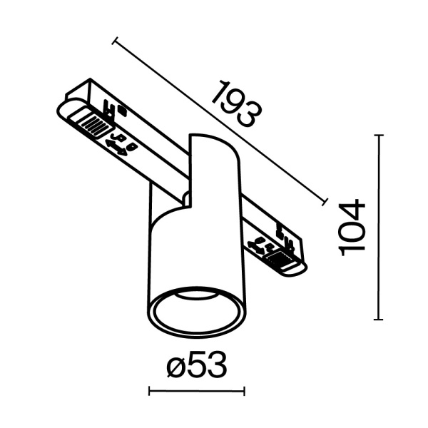 Трековый светильник Technical TR122-2-7W3K-BS
