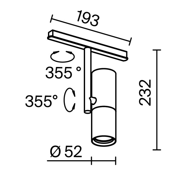 Трековый светильник Technical TR005-4-12W-DS-BBS
