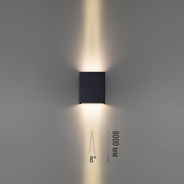 7188/10WL NATURE ODL26 Фасадный светильник черный/металл IP65 LED 2*5W 3000K 8° 85-265V ARROW