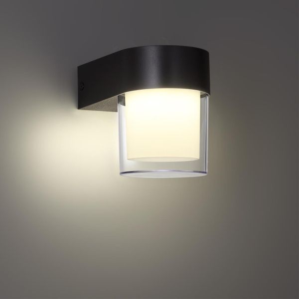 359297 STREET NT24 774 черный Светильник ландшафтный настенный IP65 LED 5W 4000K 175-265V OPAL