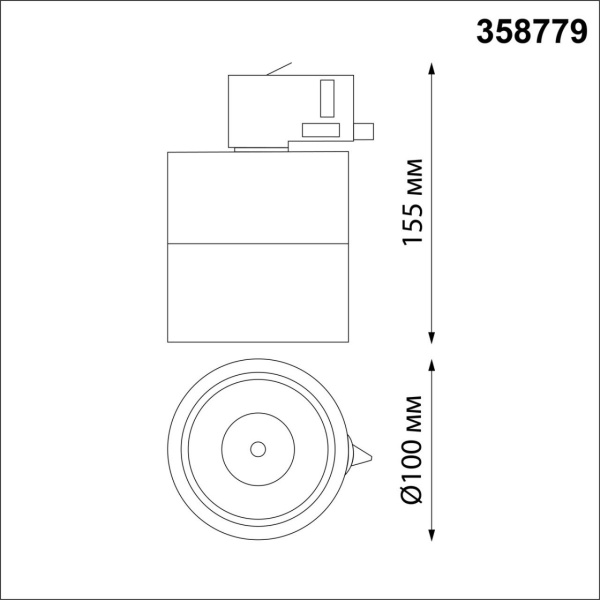 358779 PORT NT21 314 черный Трехфазный трековый светодиодный светильник IP20 LED 15W 4000K 1300Лм 100-265V GRODA