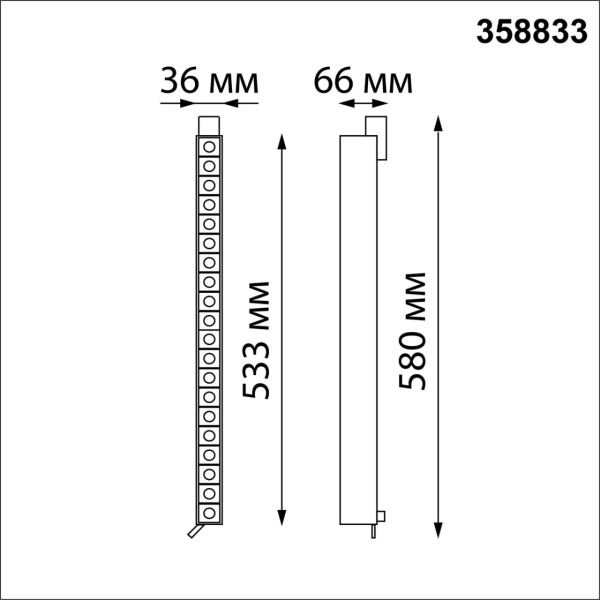 358833 PORT NT22 270 черный Светильник трековый однофазный трехжильный IP20 LED 4000K 30W 220V ITER