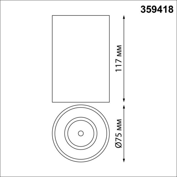 359418 OVER NT24 430 черный Светильник накладной влагозащищённый IP54 LED 10W 170-265V 3000К 830Лм RECTE