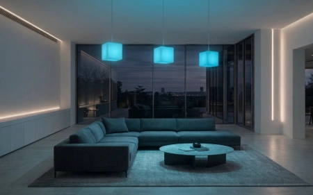 Подвесной LED куб 20 см 220V RGB