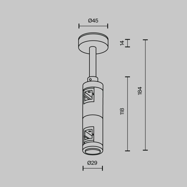 Комплектующие для систем освещения с токоведущими элементами Technical TRA156C-D1-B