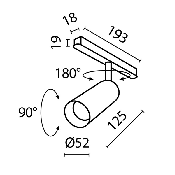 Трековый светильник Technical TR032-2-12W3K-M-B