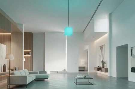 Подвесной LED куб 20 см 220V RGB