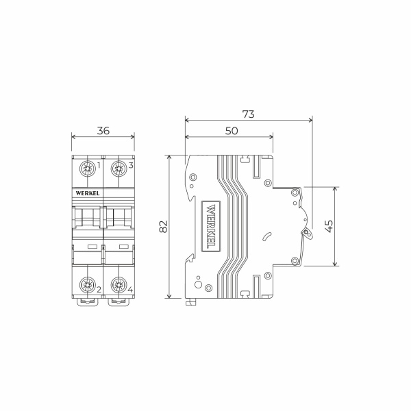 W902P404 / Автоматический выключатель 2P  40 A  C  4,5 кА