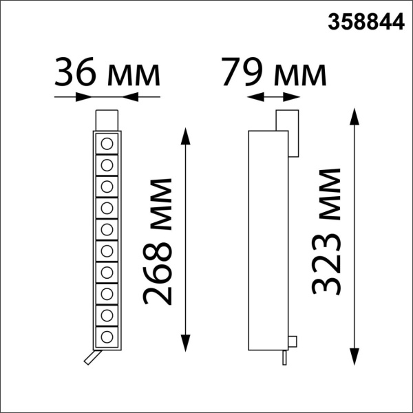 358844 PORT NT22 306 белый Светильник трехфазный трековый светодиодный IP20 LED 4000K 16W 220V ITER