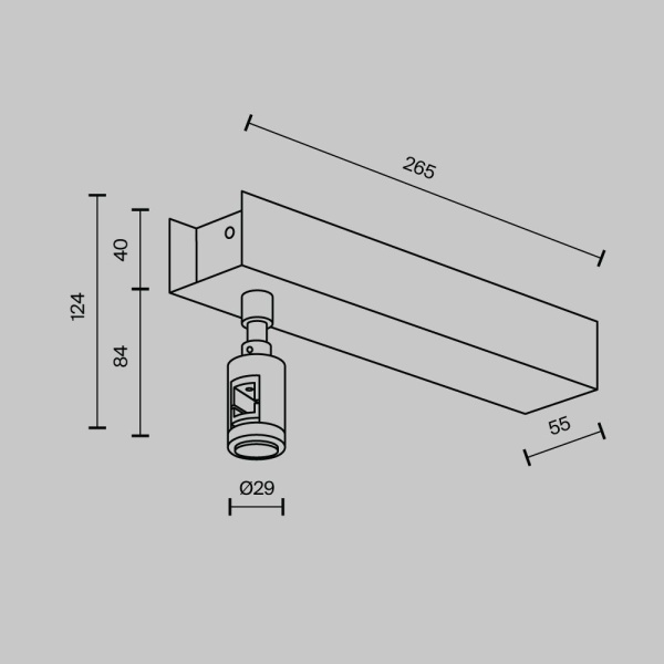 Комплектующие для систем освещения с токоведущими элементами Technical TRA156C-BB1-PT