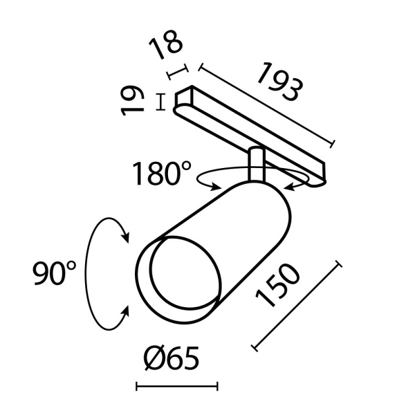 Трековый светильник Technical TR032-4-20WTW-S-DD-B